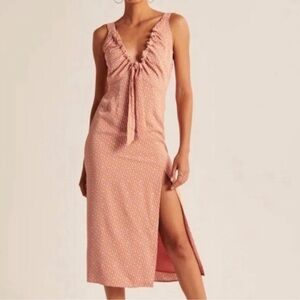 Abercrombie & Fitch Tie Front Adjustable Strap Midi Dress NWT